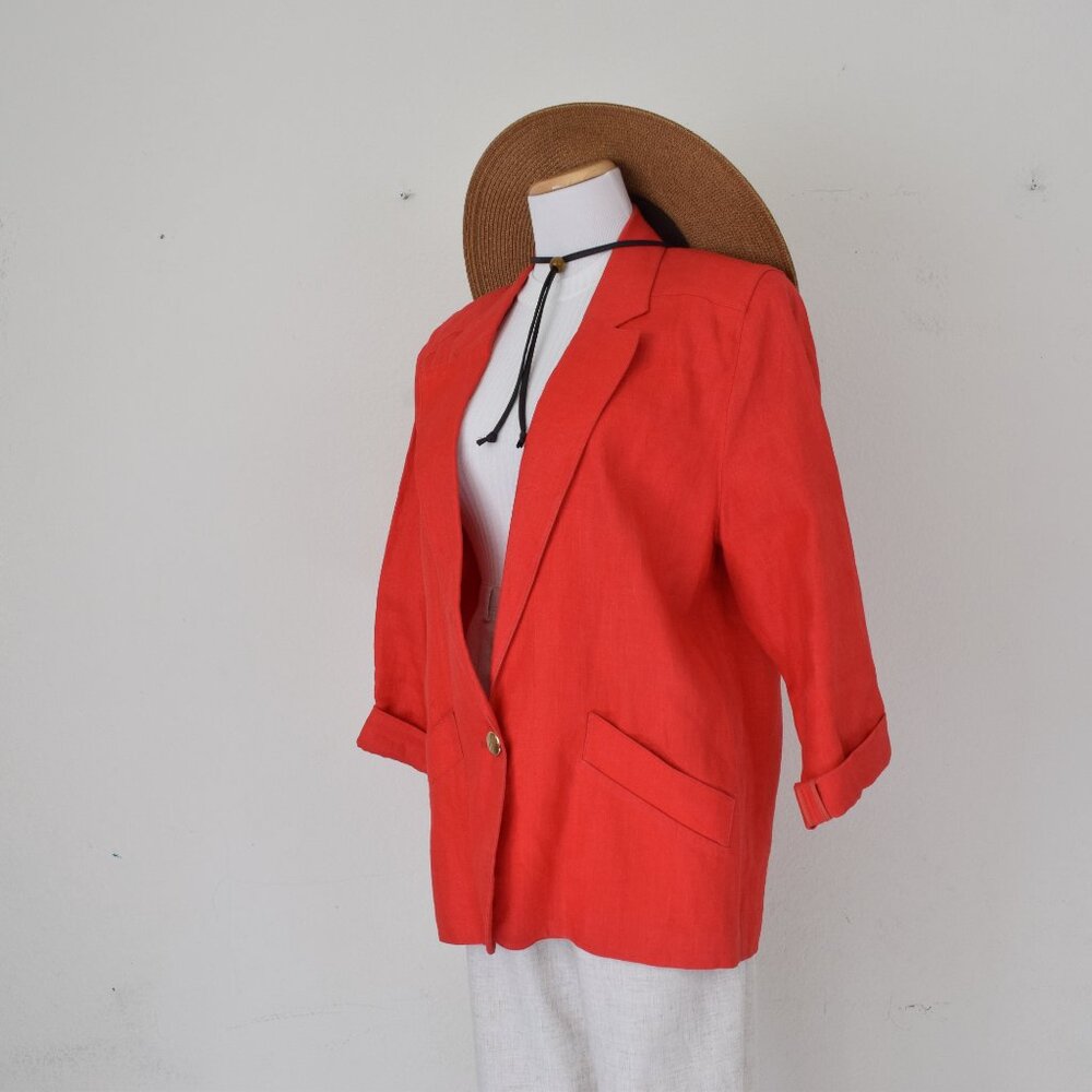 Vintage‎ 90s Ramie Rd Blazer by Chaus | size 8 - Picture 7 of 13